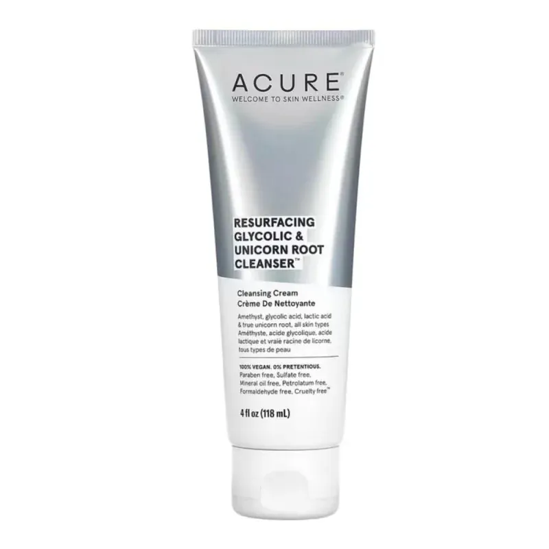 Acure Resurfacing glycolic & Unicorn Root Cleanser 118ml                              