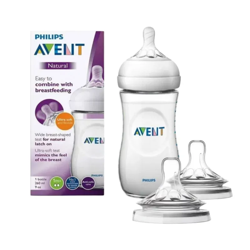 AVENT BIBERON NATURAL PP125ML ACHETE + AVENT 2 TÉTINES NATURAL 3M + VARIABLE Offertes