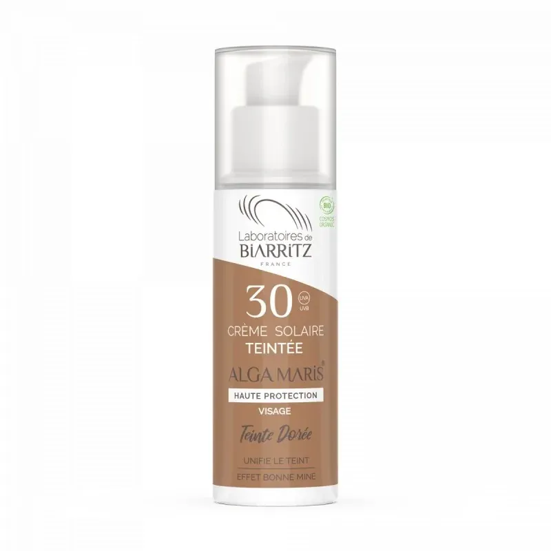 Biarritz ALGAMARIS - Crème solaire Visage Teintée SPF30 dorée