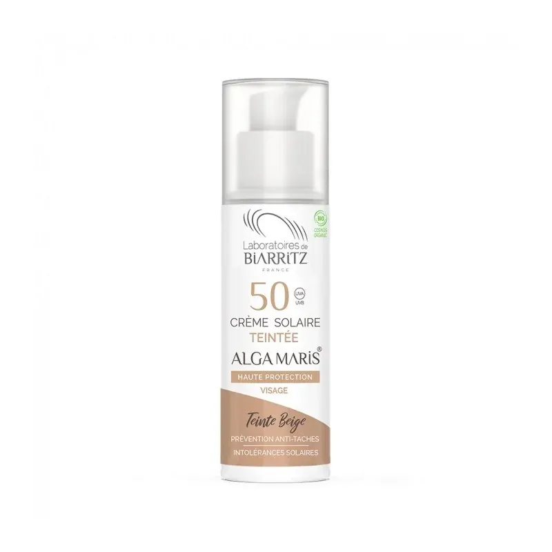 BIARRITZ CREME SOLAIRE VISAGE TEINTEE BEIGE SPF50 50ML