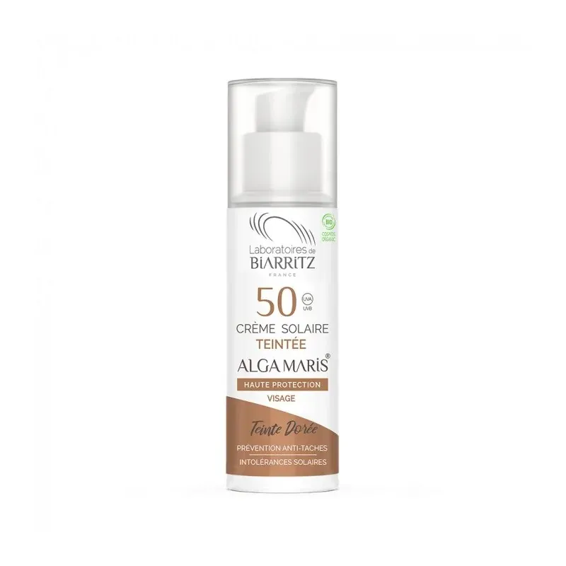 BIARRITZ CREME SOLAIRE VISAGE TEINTEE DORE SPF50 50ML