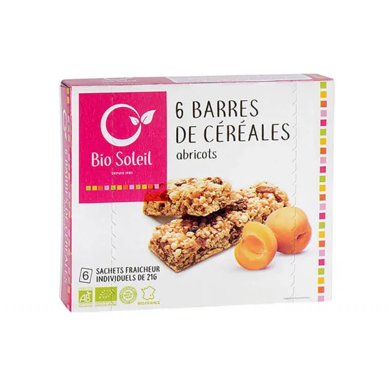BIO SOLEIL BARRES CEREALES ABRICOT 125G