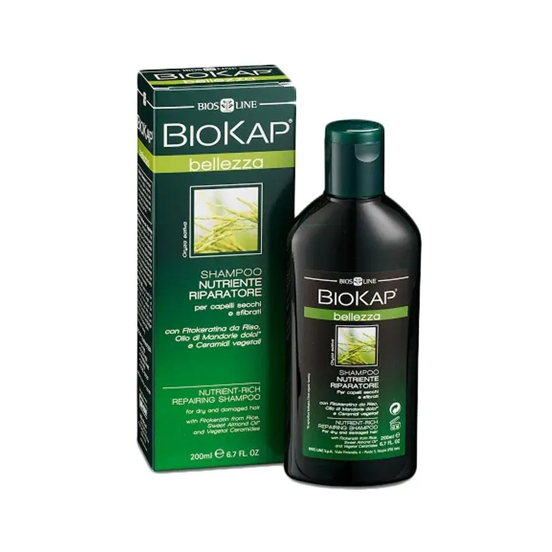 Biokap Shampoing nourrissant et réparateur Belleza Cheveux secs 200 ml