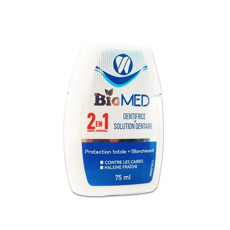 BIOMED GEL ORAL 2EN1 PROTECTION TOTALE+BLANCHISSANT 75ML