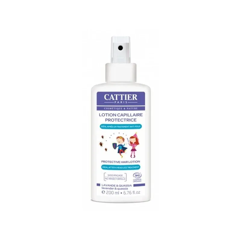 Cattier lotion capillaire protectrice anti-poux bio sans rincage 200ml