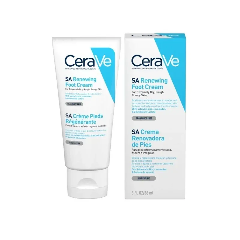 CERAVE CRÈME RÉGÉNÉRANTE PIEDS TRÈS SECS ABÎMÉS RUGUEUX FENDILLES 88ML