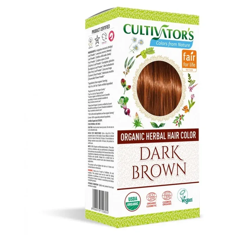 CULTIVATORS ORGANIC HERBAL HIAR COLOR RARK BROWN