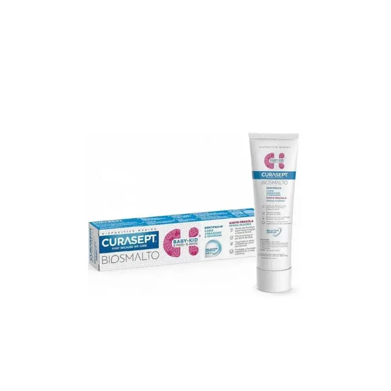 CURASEPT Dentifrice Biosmalt Baby-Kid Sans Fluor 6 Mois-6 Ans- Fraise 50 Ml