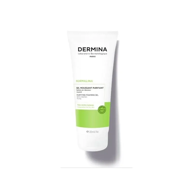 DERMINA NORMALINA GEL MOUSSANT PURIFIANT PEAUX MIXTES A GRASSES 200ML