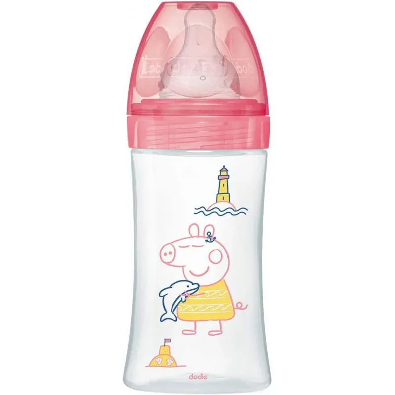 DODIE BIBERON INITIATION+ 270ML SN Peppa Pig 0-6 M TET RONDE 3 VIT D2