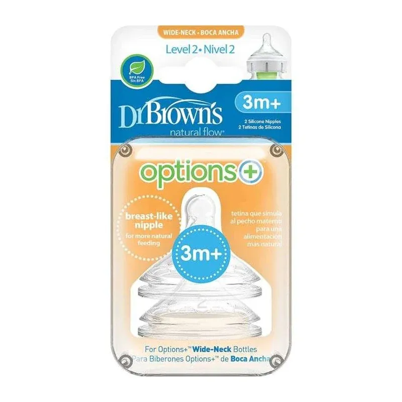 DR BROWNS OPTIONS+ TETINE COLE LARGE NIVEAU 2 PACK DE 2 3 MOIS +