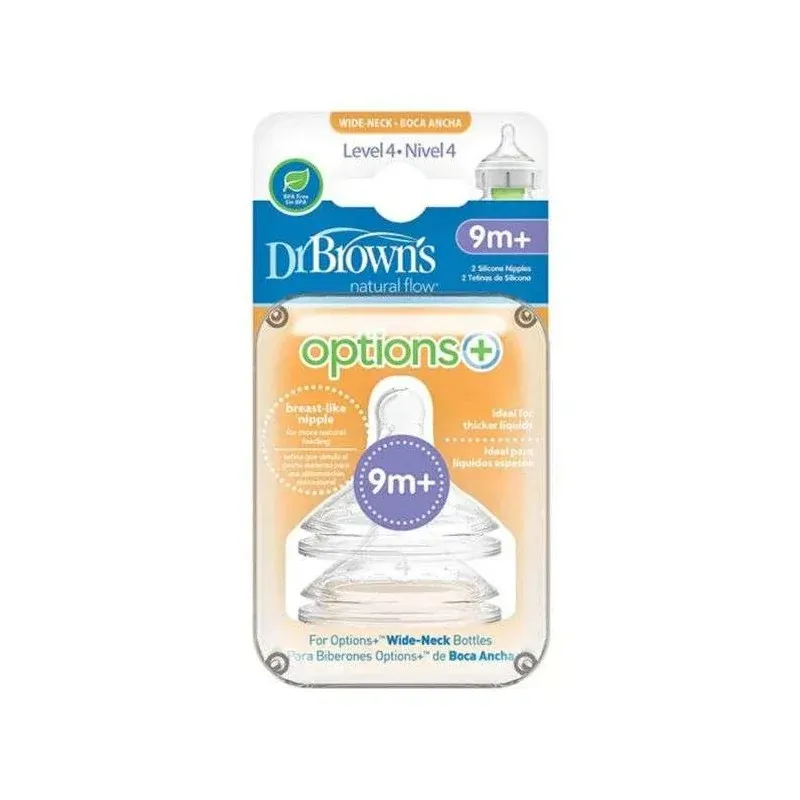 DR BROWNS OPTIONS+ TETINE COLE LARGE NIVEAU 4 PACK DE 2 9 MOIS +