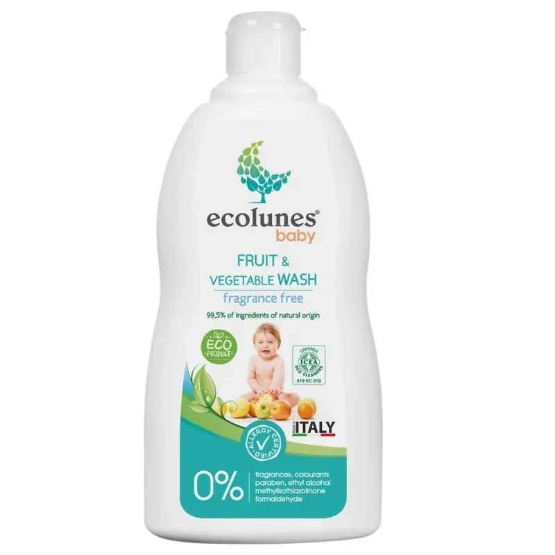 ECOLUNES NETTOYANT FRUITS ET LÉGUMES ÉCOLOGIQUE ET HYPOALLERGÉNIQUE – 500 ML