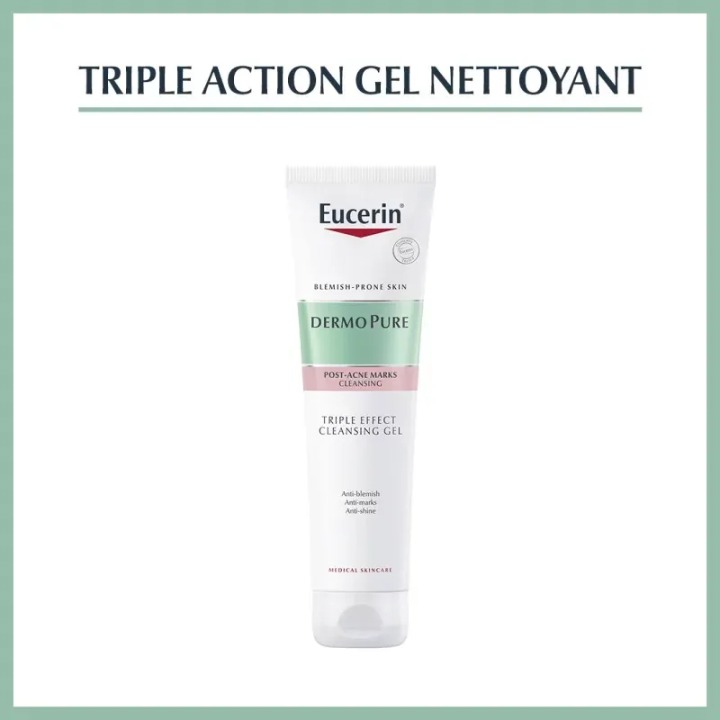 EUCERIN DERMOPURE TRIPLE ACTION GEL NETTOYANT 150 ML                                  