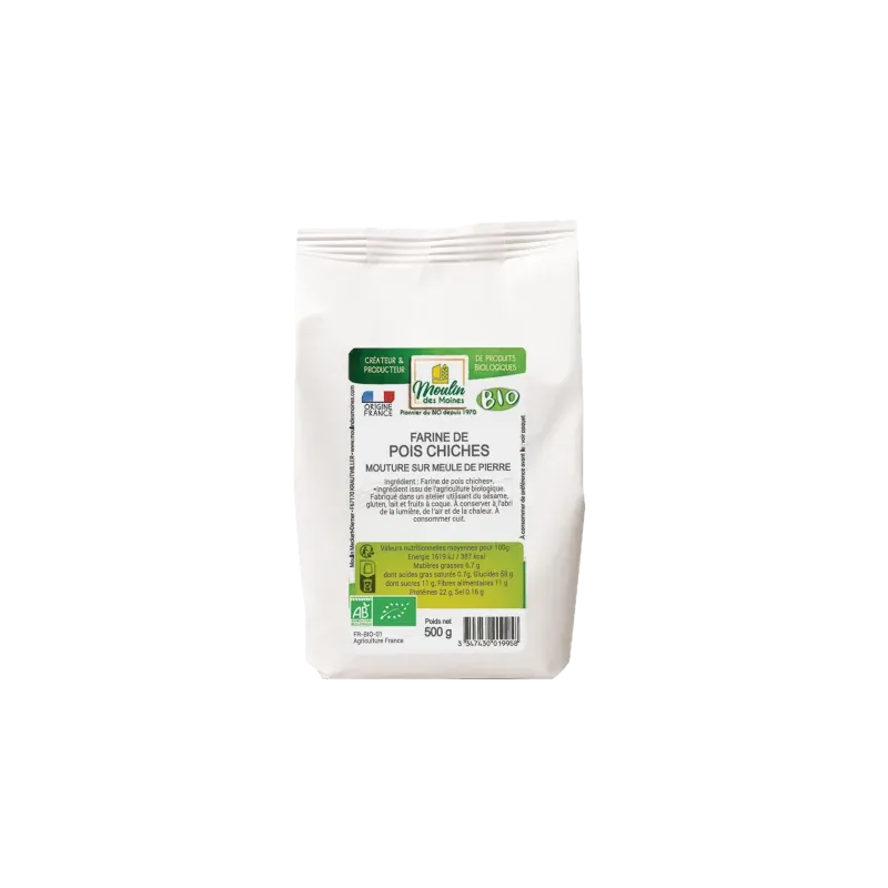 Farine de pois chiches Bio - 500 g - Moulin des Moines