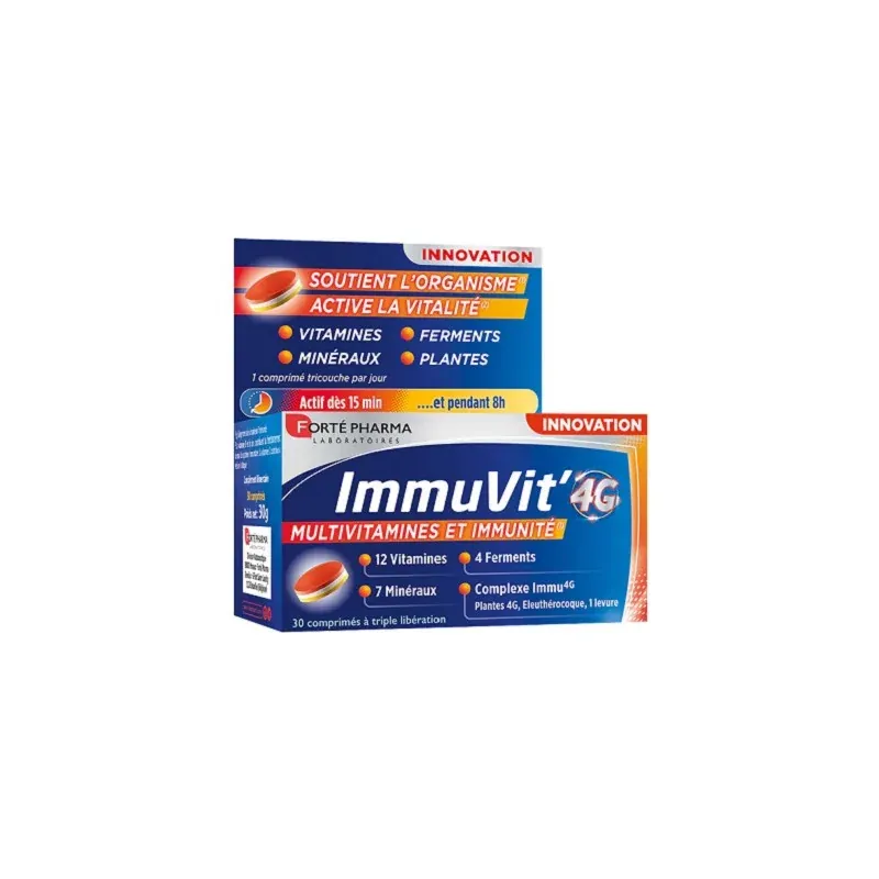 FORTE PHARMA IMMUVIT’4G Multivitamines et Immunité 30 Comprimès