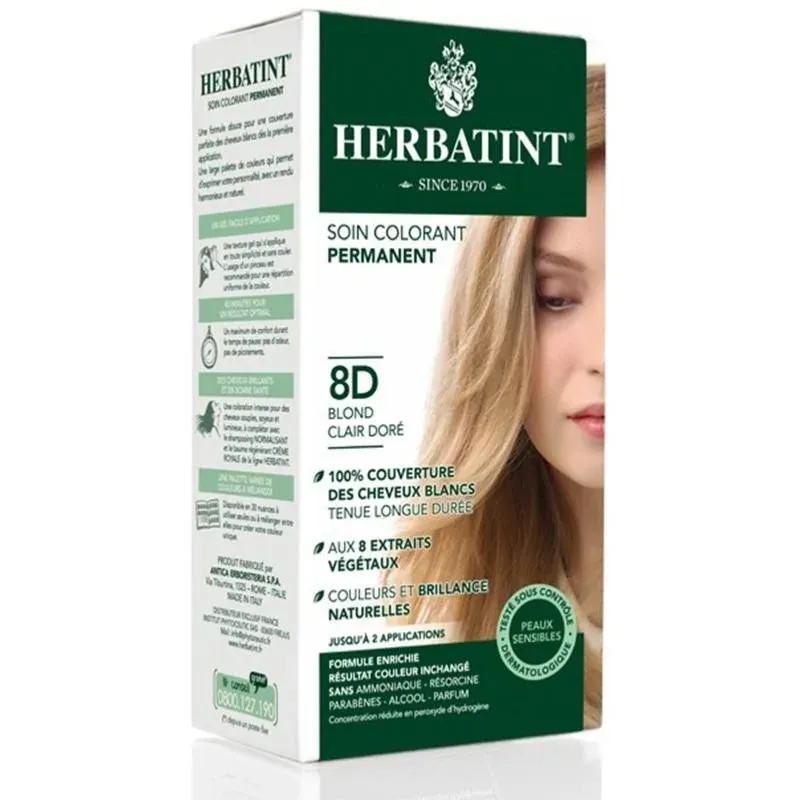 HERBATINT SOIN COLORANT PERMANENT 8D BLOND CLAIR DORE