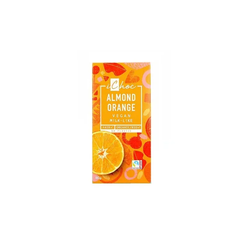 ICHOC TABLETTE ORANGE AMANDE 80G