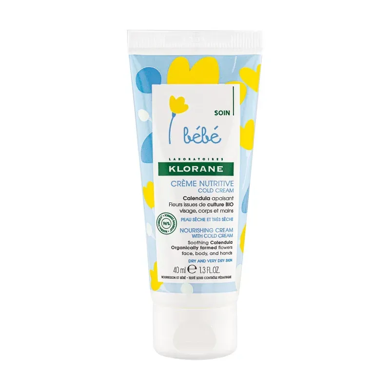 Klorane - Crème nutritive au Cold Cream et Calendula - Bébé - Peau sèche et très sèche 40 ml