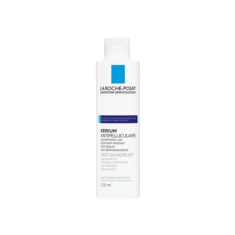 LA ROCHE-POSAY KERIUM PELLICULES GRASSES 200ml Shampooing-Gel Anti-Pelliculaire