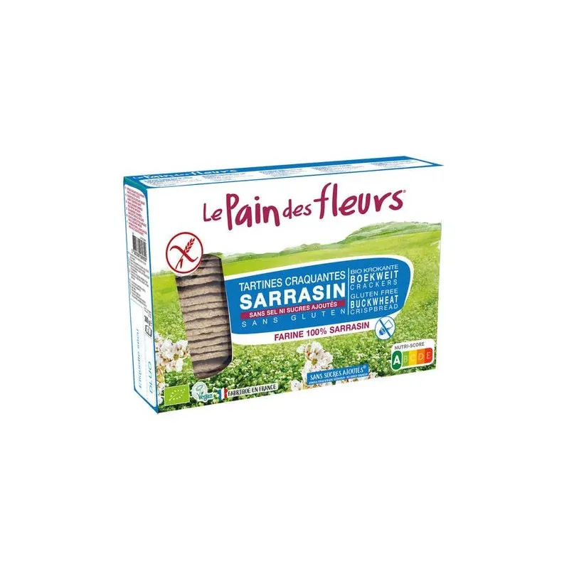 Le Pain des Fleurs Tartines Craquantes au Sarrasin sans Sel ni Sucres Ajoutés 300G