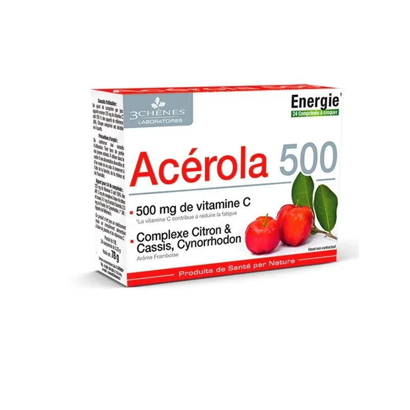 LES 3 CHENES ACÉROLA 500 MG 24 COMPRIMÉS À CROQUER