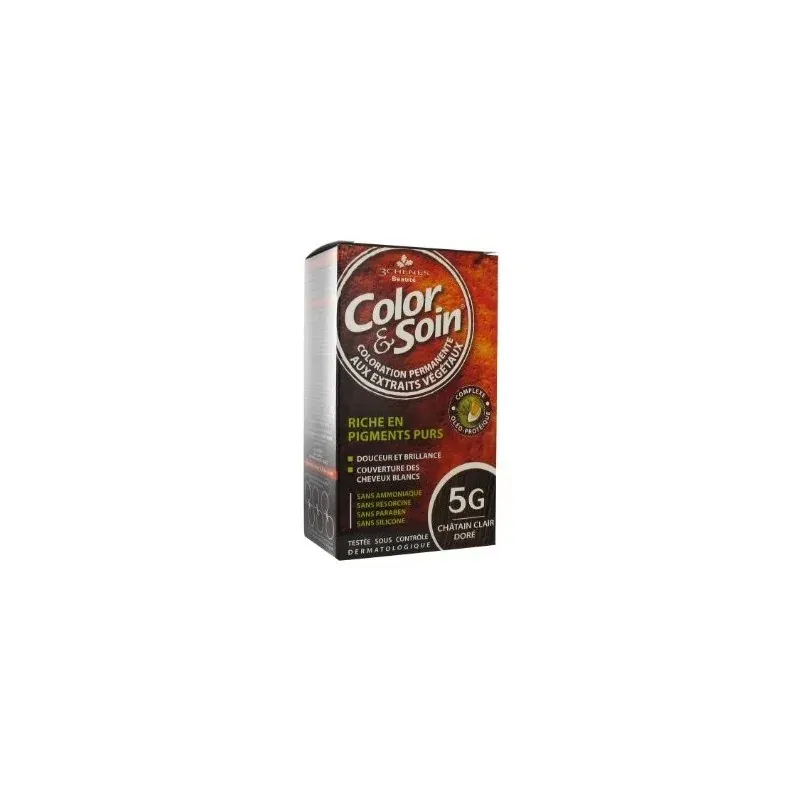 LES 3 CHENES Color & Soin Coloration permanente Extraits végétaux 5G châtain clair dore
