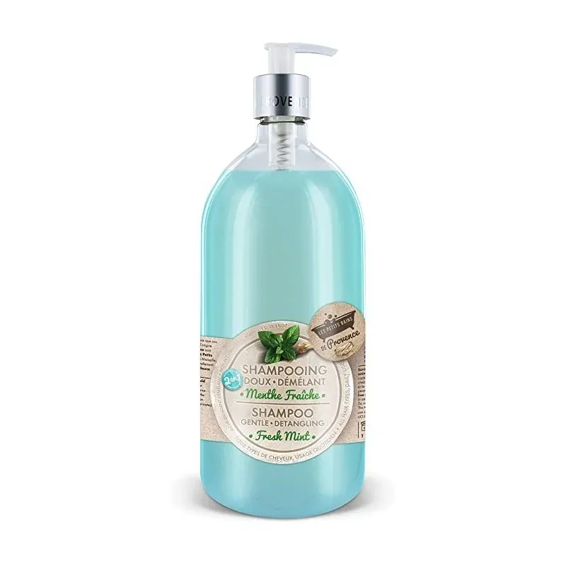 LES PETITS BAINS DE PROVENCE Shampoing doux 2 en 1 Menthe Fraîche 1L