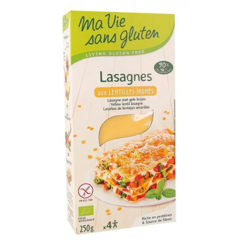 MA VIE SANS GLUTEN LASAGNES LENTILLES JAUNES SG 250G