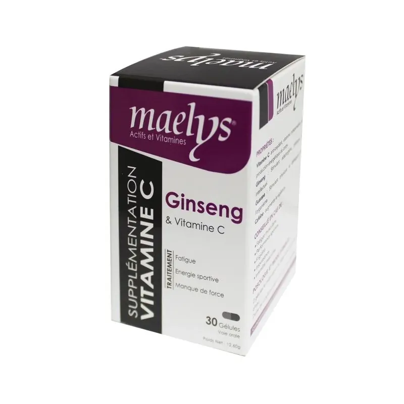 Maelys Ginseng et vitamine C 30 gélules