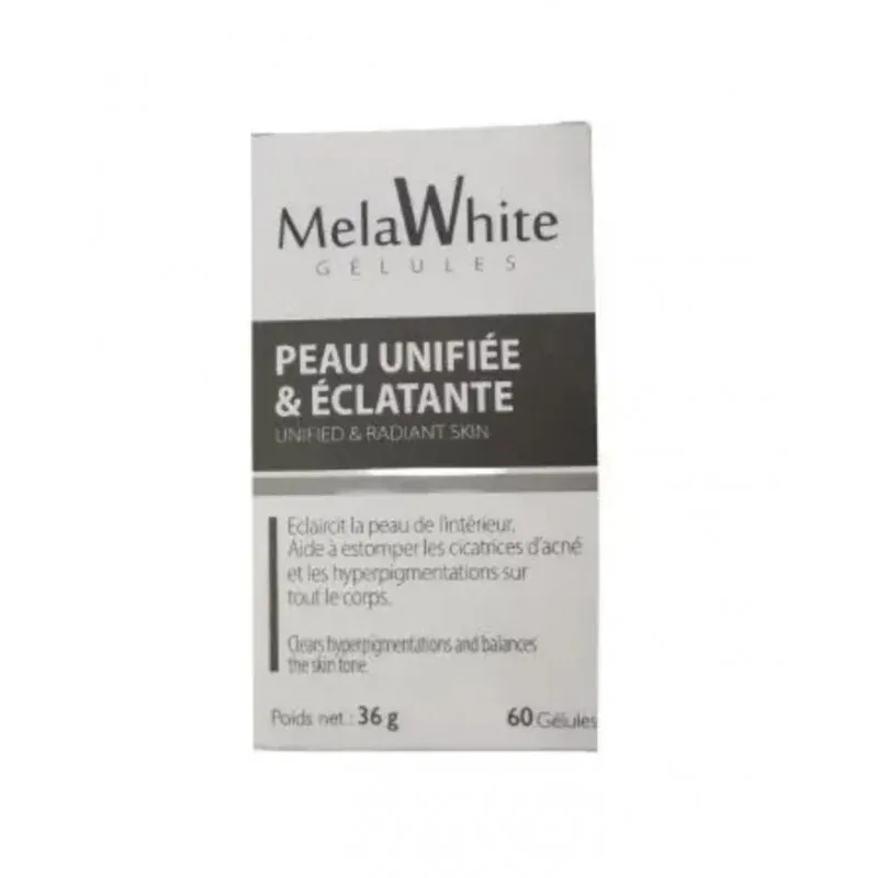 MELAWHITE peau unifiee et eclatante 60 Gelules