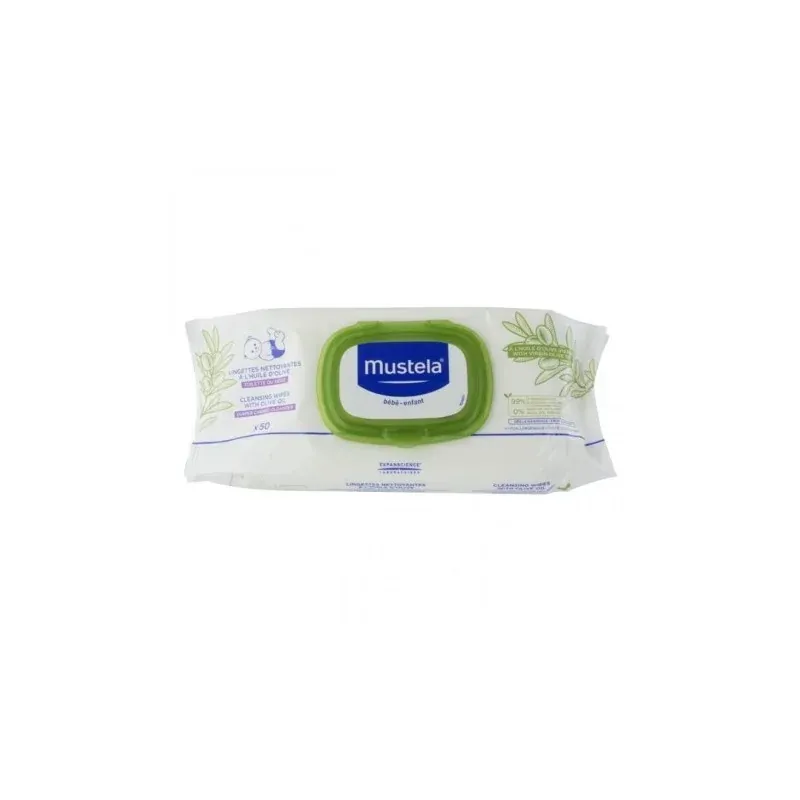 MUSTELA Lingettes à l'huile d'olive 50 unités