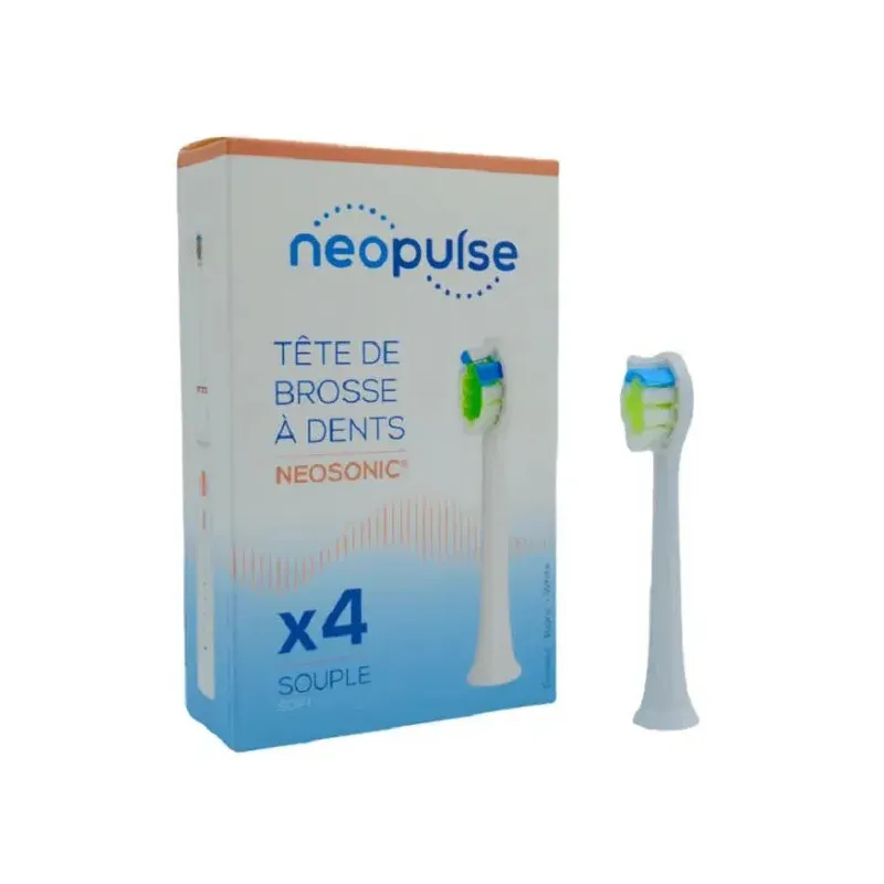 NEOPULSE Recharge 4 Tetes De Brosse À Dent Souple Blanc