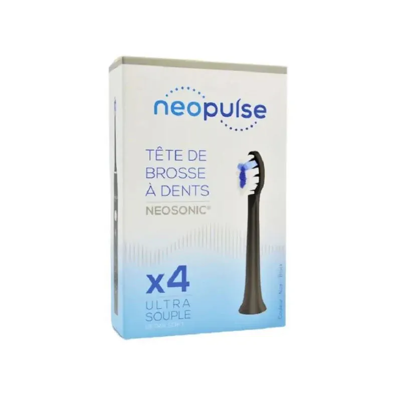 NEOPULSE Recharge 4 Tetes De Brosse À Dent Ultra Souple Noir