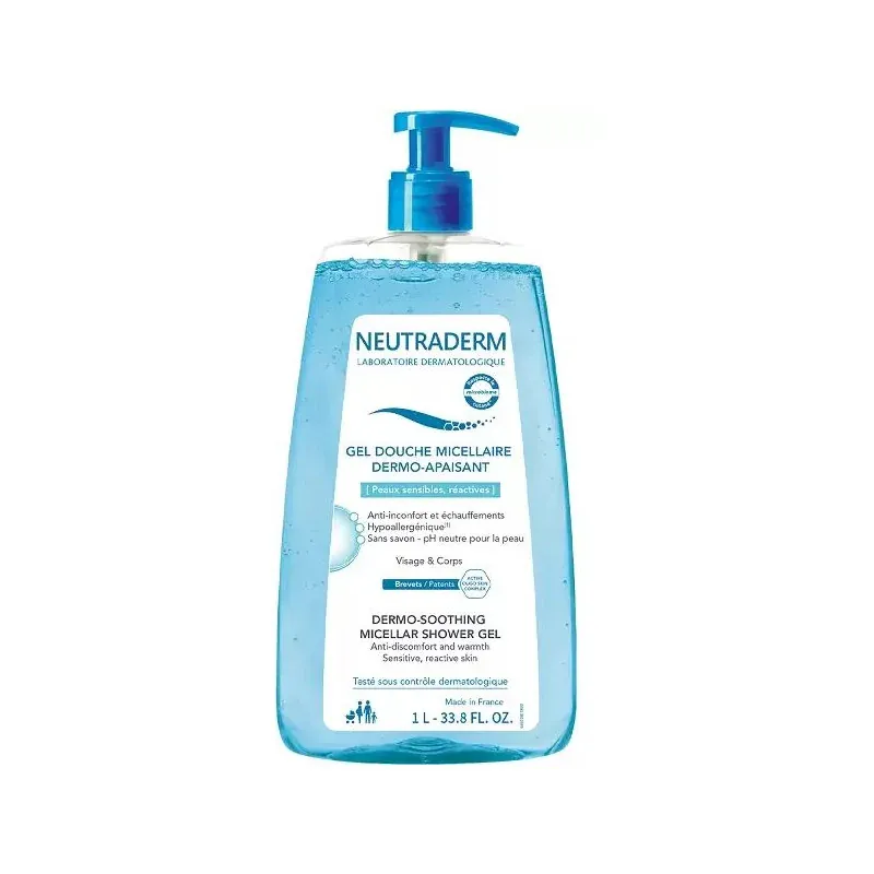 NEUTRADERM GEL DOUCHE MICELLAIRE POMPE 1L