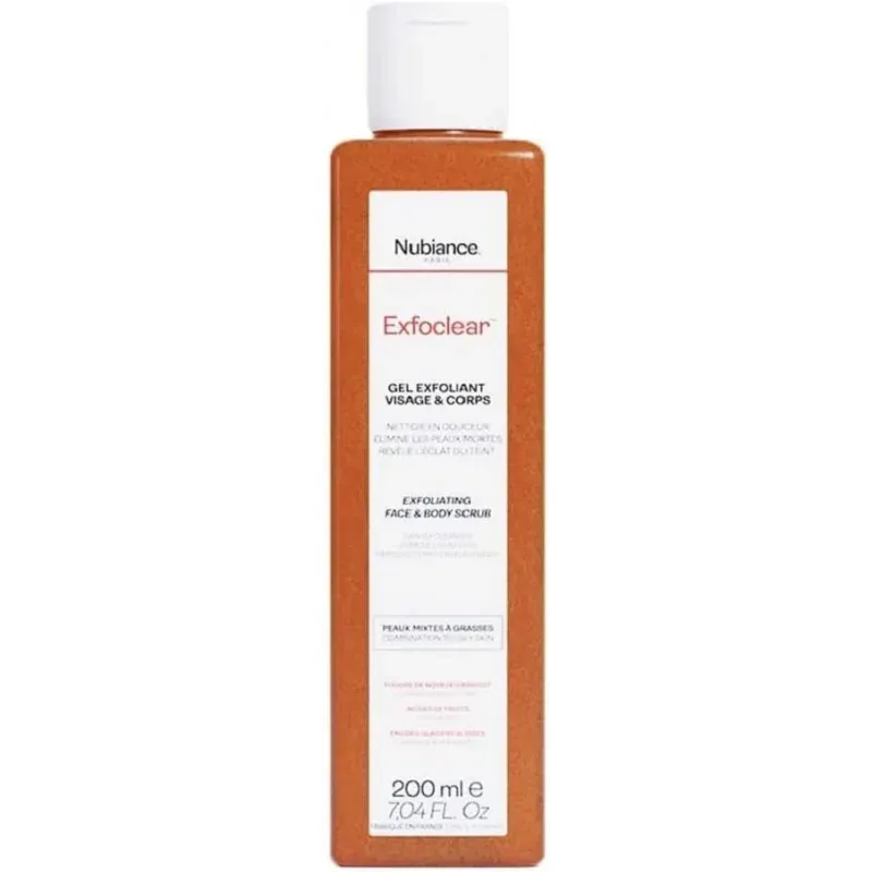 NUBIANCE exfoclear gel exfoliant visage et corps 200ml