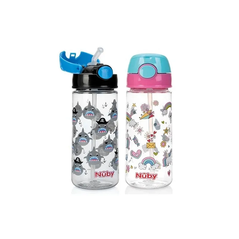 NUBY Goblet paille souple et bouton push en Tritan™ 540 ml +3 ans - 20-NV0414023