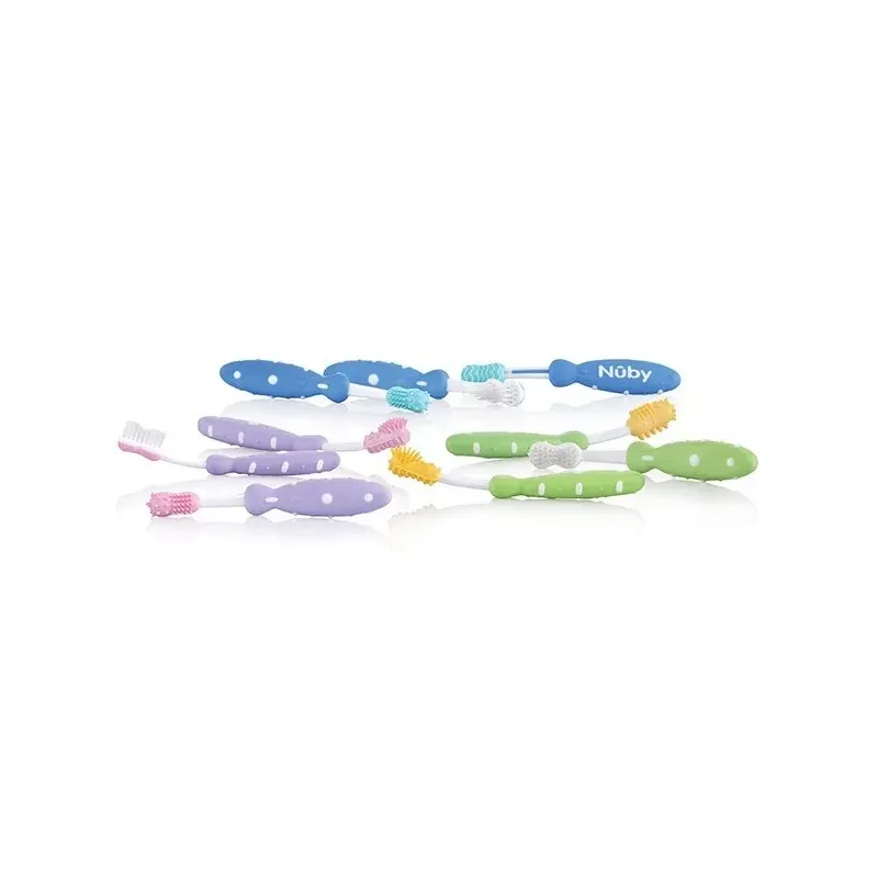 NUBY Set de brosses à dents 3 piéces -3m+ 6m+ 9m+ ID754