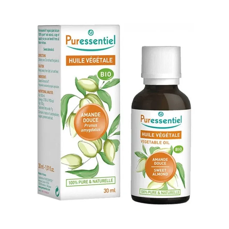 PURESSENTIEL HUILE VÉGÉTALE AMANDE DOUCE BIO 30 ML