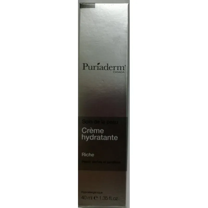 PURIADERM CRÈME HYDRATANTE RICHE 40 ML PEAUX SÉCHES ET SENSIBLES