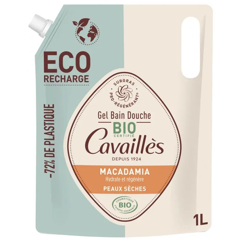 ROGÉ CAVAILLÈS ECO-RECHARGE 1L GEL BAIN ET DOUCHE MACADAMIA BIO