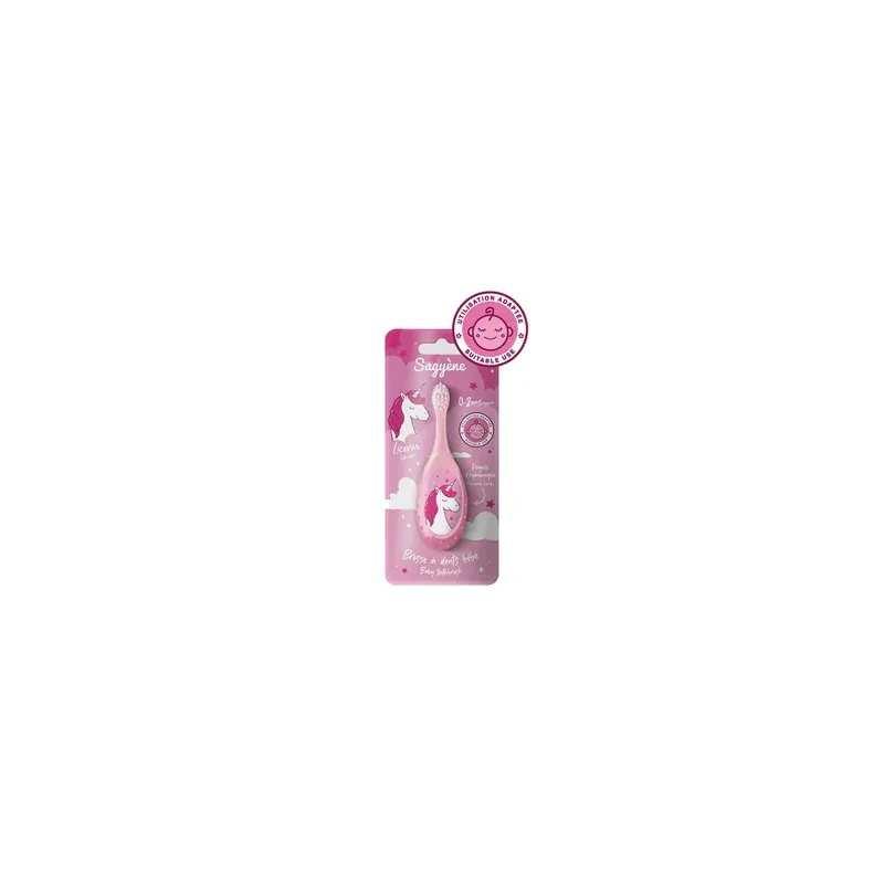 SAGYENE Brosse à dents Ergonomique Licorne Rose 0-2ans - A00137