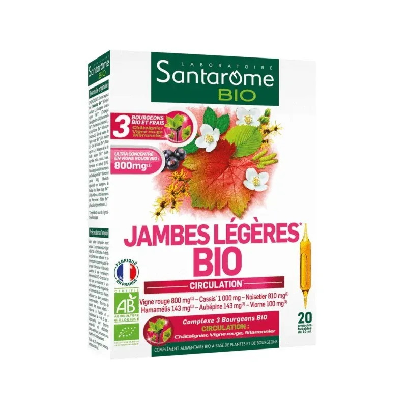 SANTAROME JAMBES LÉGÈRES BIO 20 AMPOULES