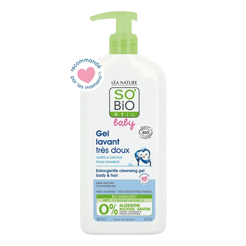 So Bio Baby Gel Lavant Très Doux 500Ml