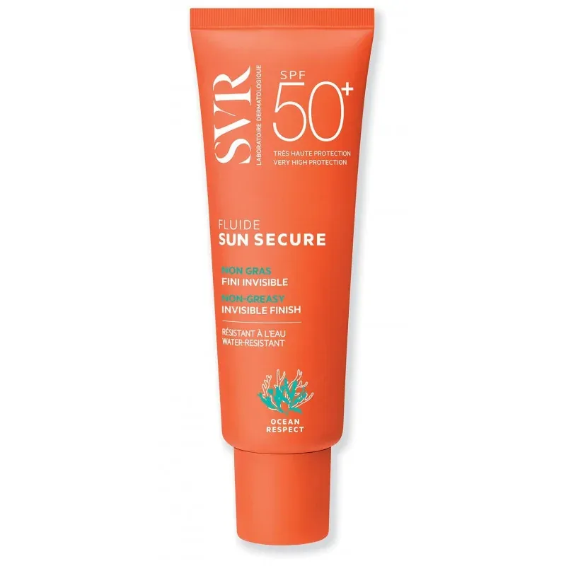 Svr solaire sun secure fluide peaux hypersensibles au soleil spf50+ 50ml