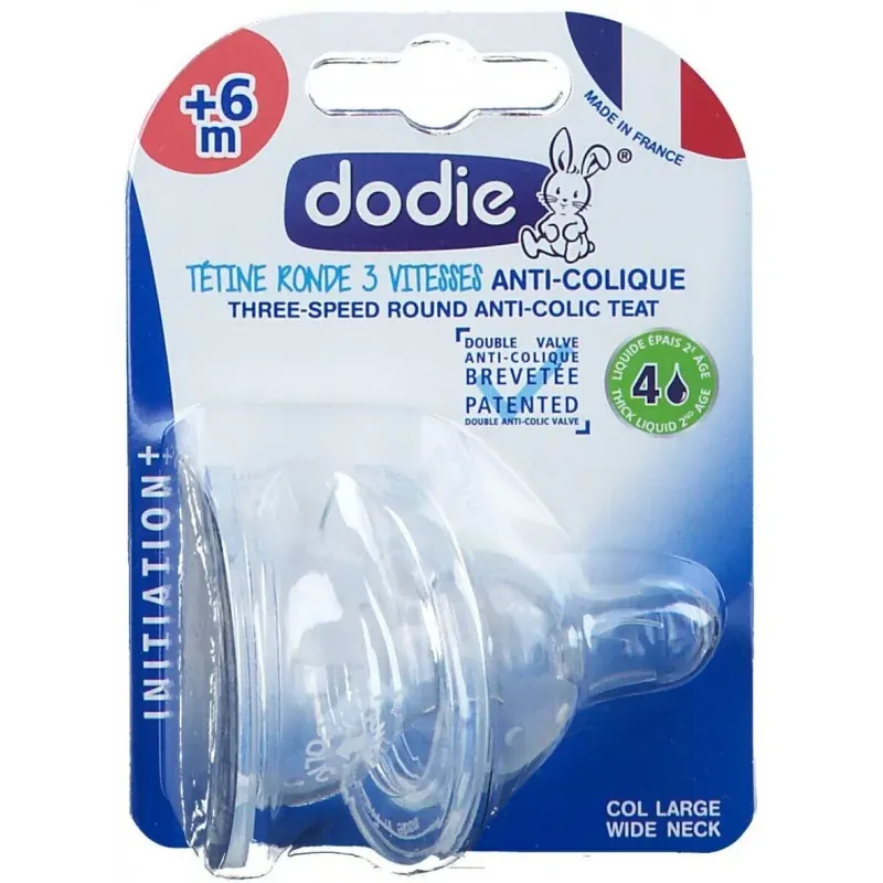 DODIE TETINE INITIATION+ ANTI COLIQUE D4 +6M LIQUIDE EPAIS X2