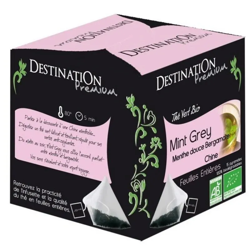 THE VERT DE CHINE EARL GREY ET MENTHE DOUCE GREEN PASSION - (15 X 2g)