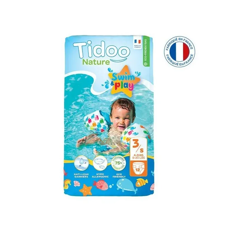 TIDOO CULOTTES DE BAIN T3/S 4-9KG 12 U