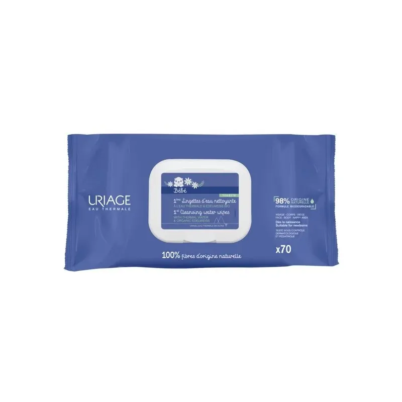 Uriage Bébé 1ères Lingettes Nettoyantes X70 Unités