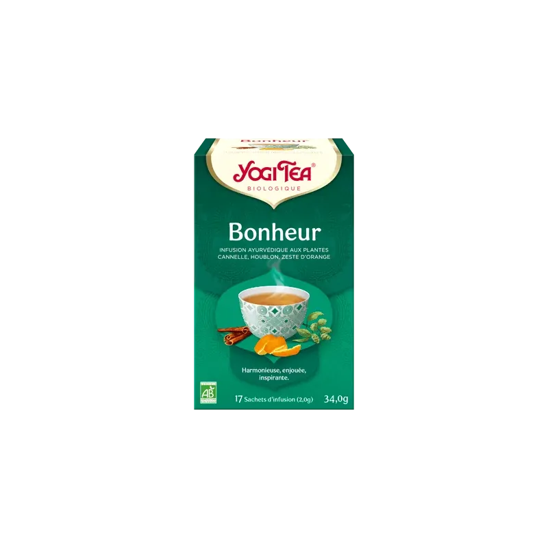 YOGI TEA Bonheur 17x2g ( Cannelle, anis, réglisse, cardamome, basilic, lavande, fenugrec)